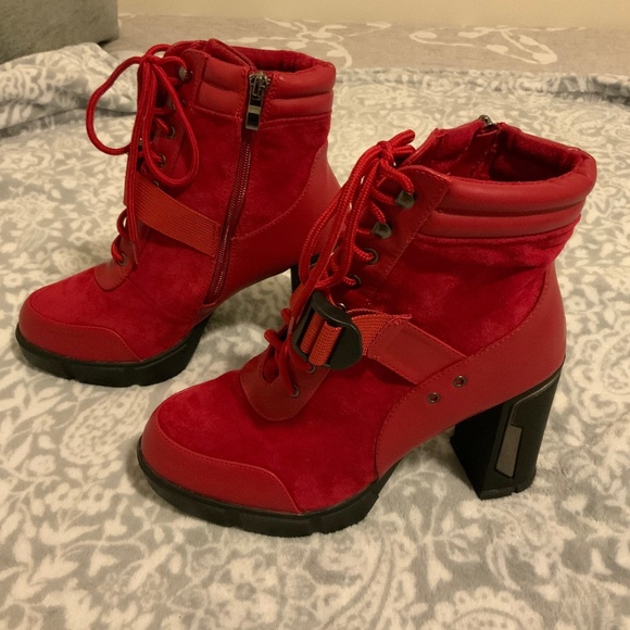 Atalina Platform Boots - Women’s Size 10 - Burgundy - Picture 6 of 6